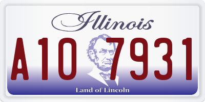 IL license plate A107931