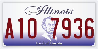 IL license plate A107936