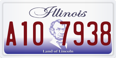 IL license plate A107938