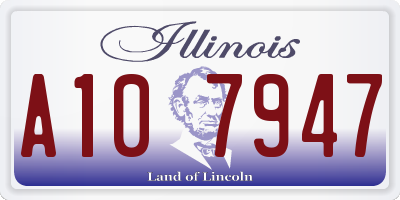 IL license plate A107947