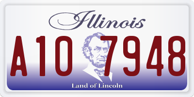 IL license plate A107948