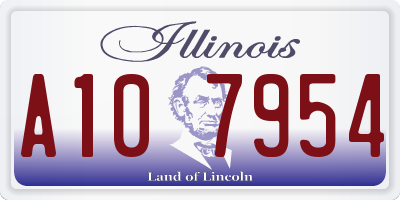 IL license plate A107954