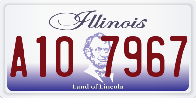 IL license plate A107967
