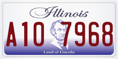IL license plate A107968