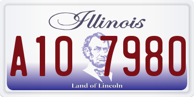 IL license plate A107980