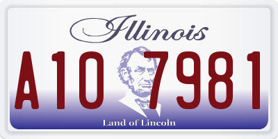 IL license plate A107981