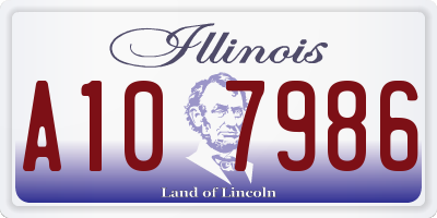 IL license plate A107986