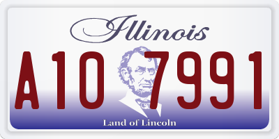 IL license plate A107991