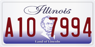 IL license plate A107994