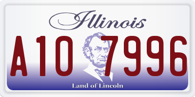 IL license plate A107996