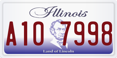IL license plate A107998