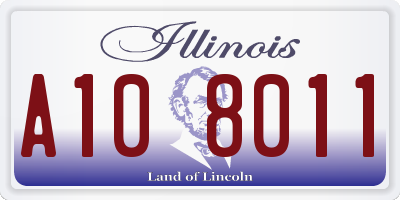 IL license plate A108011