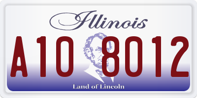 IL license plate A108012