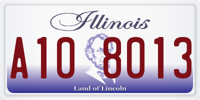 IL license plate A108013
