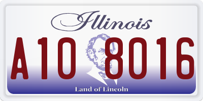 IL license plate A108016