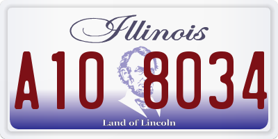IL license plate A108034