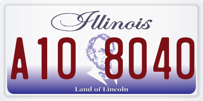 IL license plate A108040