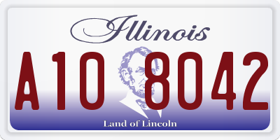 IL license plate A108042