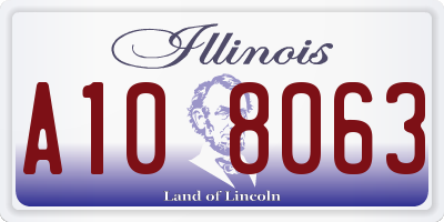 IL license plate A108063