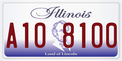 IL license plate A108100