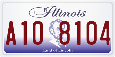 IL license plate A108104