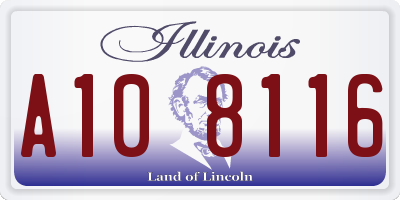 IL license plate A108116