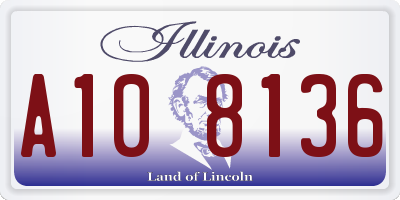 IL license plate A108136