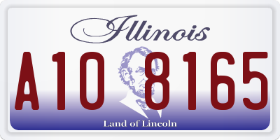 IL license plate A108165