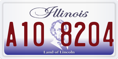 IL license plate A108204