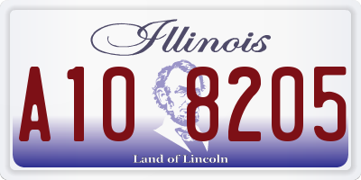 IL license plate A108205