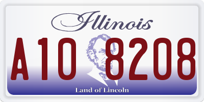IL license plate A108208