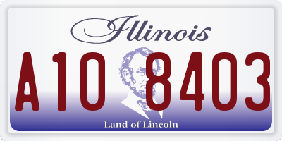 IL license plate A108403