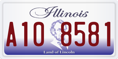 IL license plate A108581