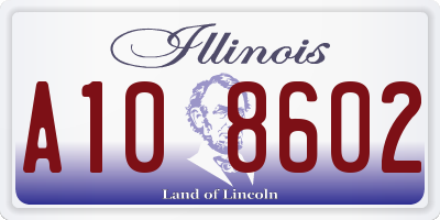 IL license plate A108602