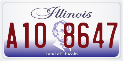 IL license plate A108647