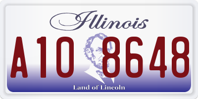 IL license plate A108648