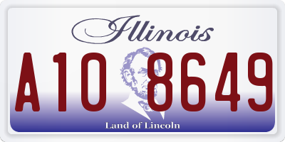 IL license plate A108649
