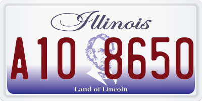 IL license plate A108650