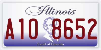 IL license plate A108652