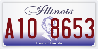 IL license plate A108653