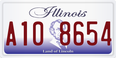 IL license plate A108654