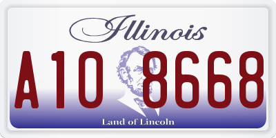 IL license plate A108668