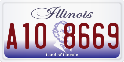 IL license plate A108669