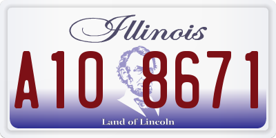 IL license plate A108671