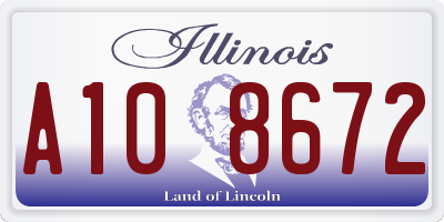 IL license plate A108672