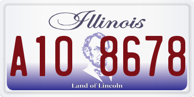 IL license plate A108678