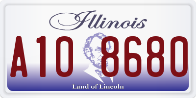IL license plate A108680
