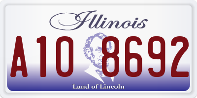 IL license plate A108692