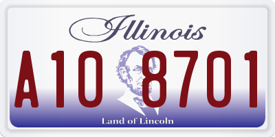 IL license plate A108701