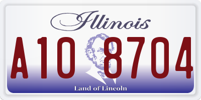 IL license plate A108704